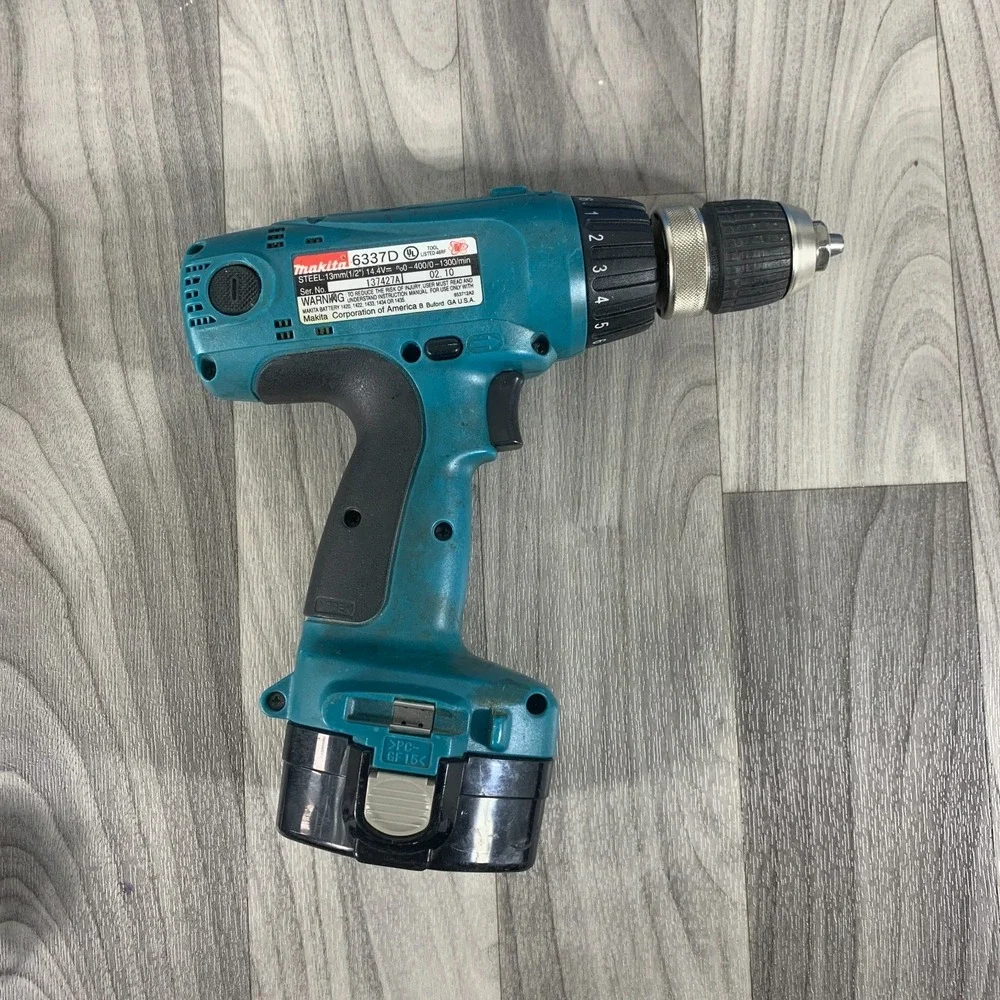 Makita 6337D 14.4V Cordless Drill Bare Tool With Battery + Charger Tested Works